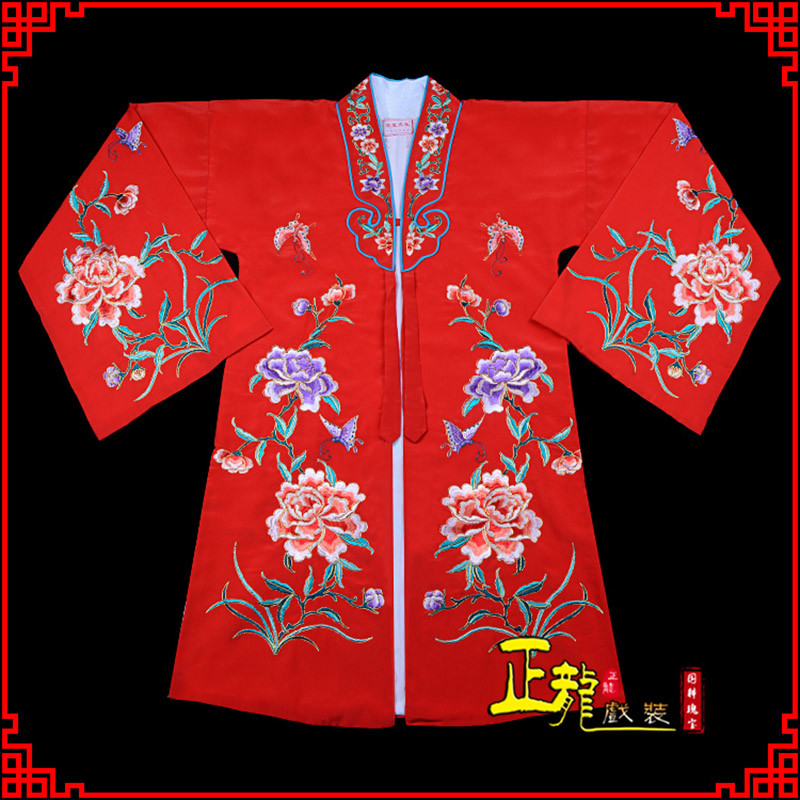 桐梓青衣花旦戏服 好绉小叶牡丹女披